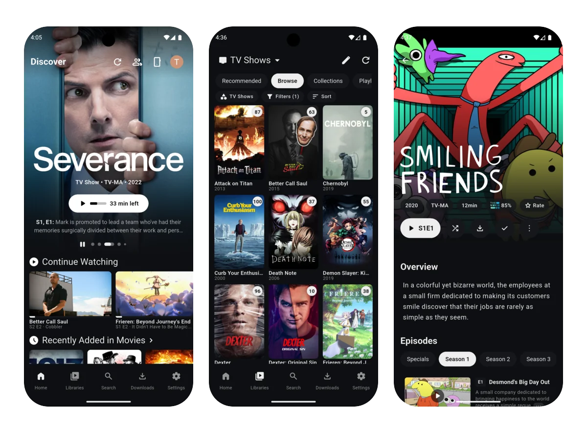 Plezy mobile screenshots