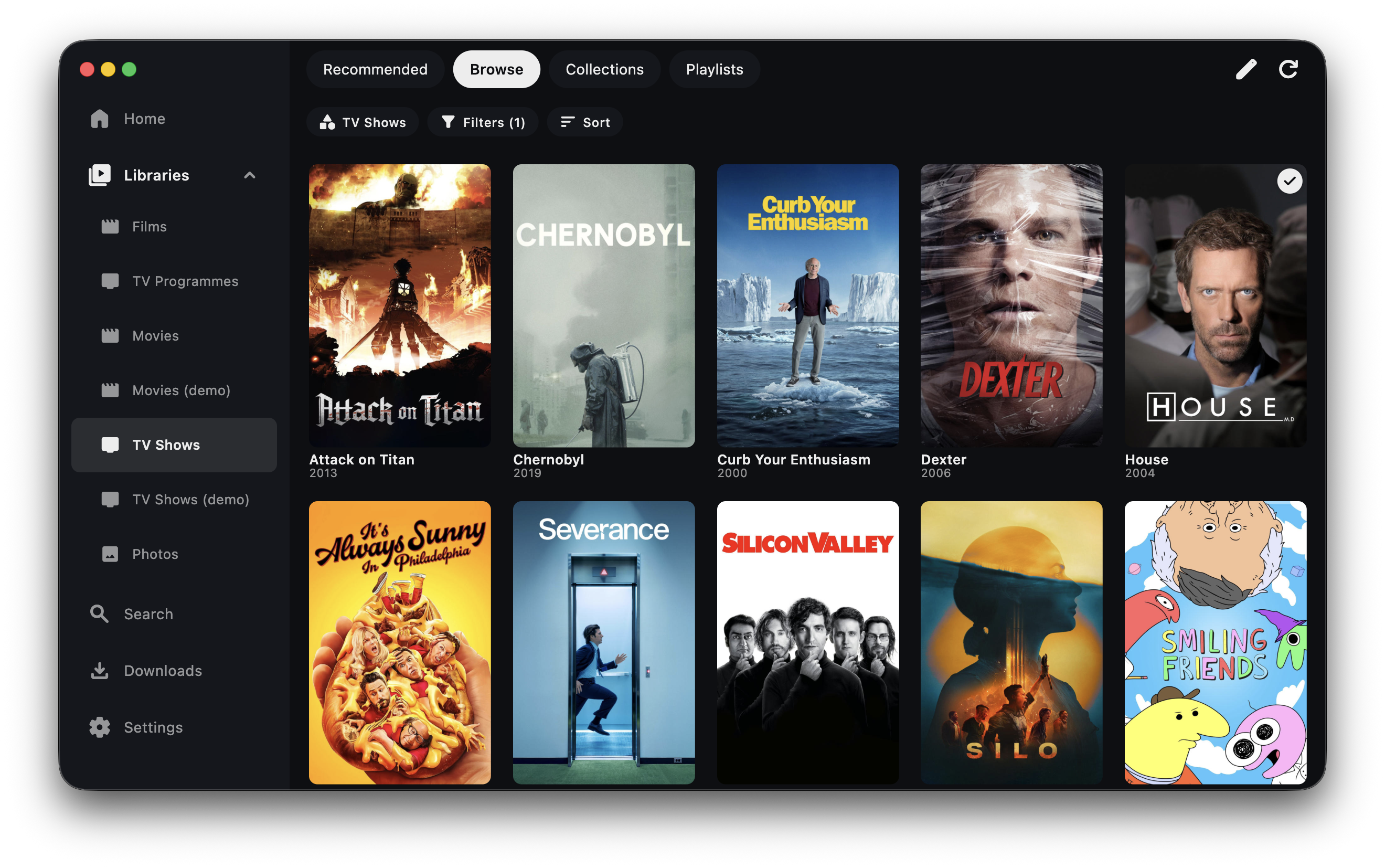 macOS Library - Media collection view